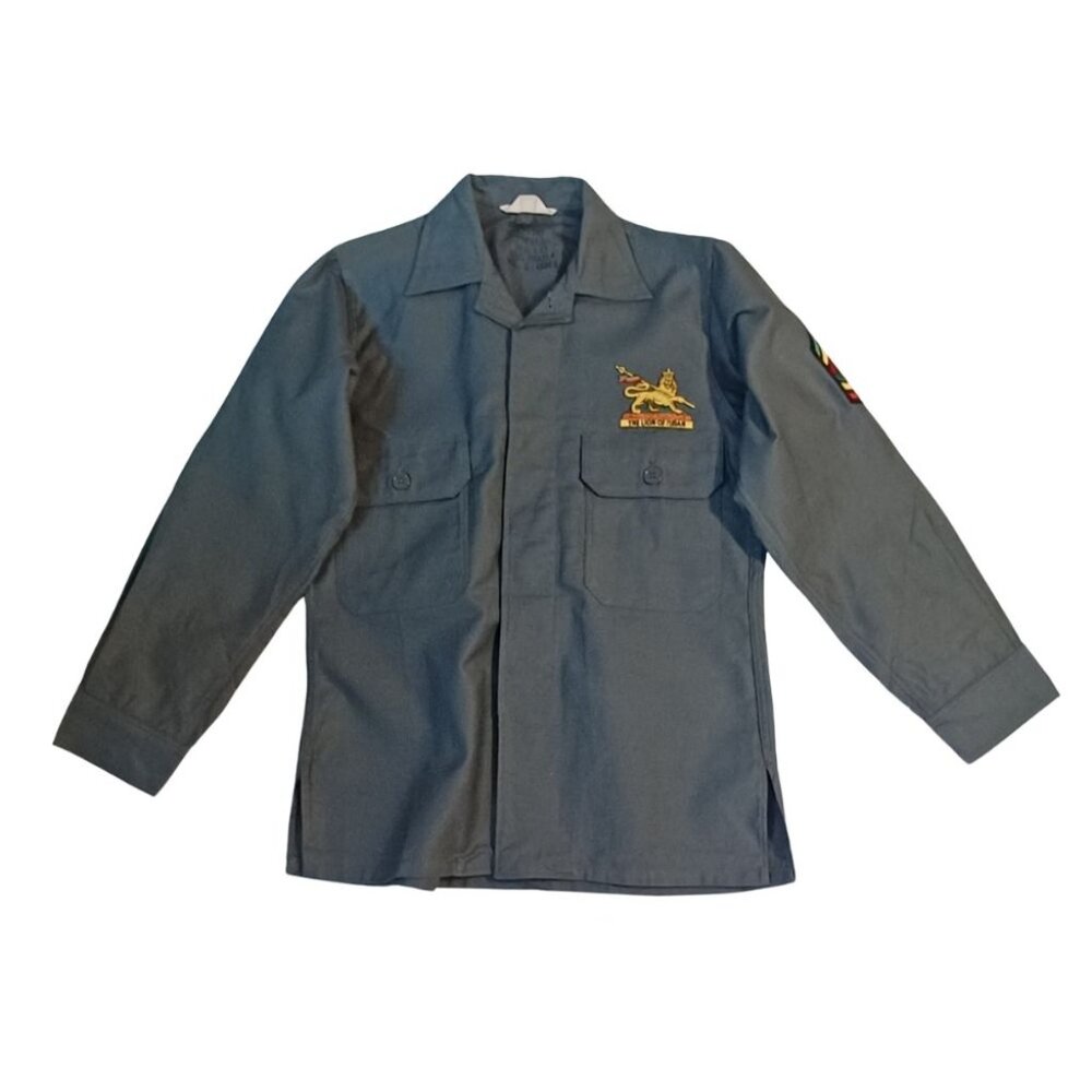 Vintage Military Rasta Shirt Button Down Jacket